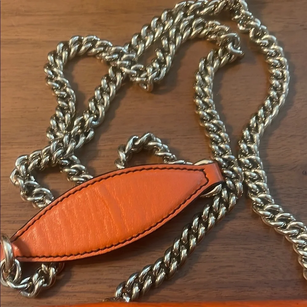 Gucci Orange Horsebit Wallet on Chain Bag with Gold Chain and Tassel
